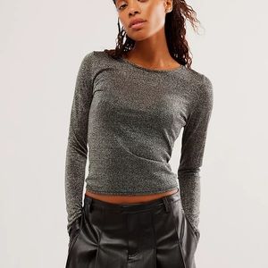 Free People Mesh Sparkle Top